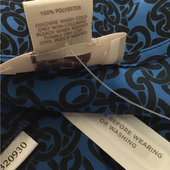 LOFT Top Womens Size Small Chain Link Pattern Black Blue Lightweight - Picture 10 of 10